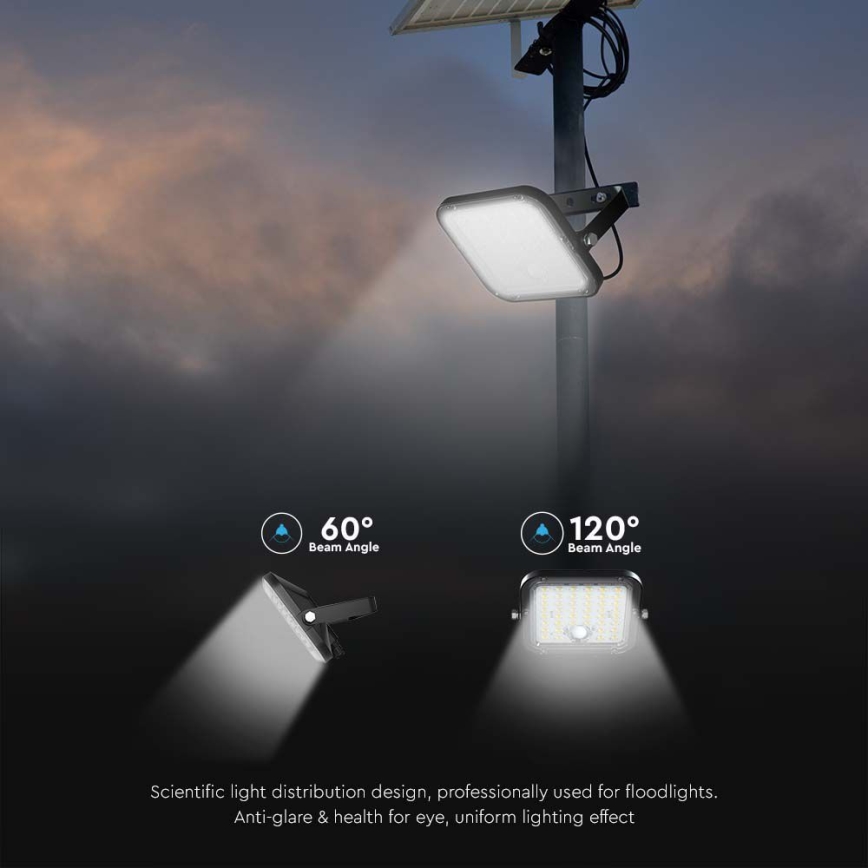 LED Solar floodlight with a sensor LED/30W/6,4V 6400K + remote control