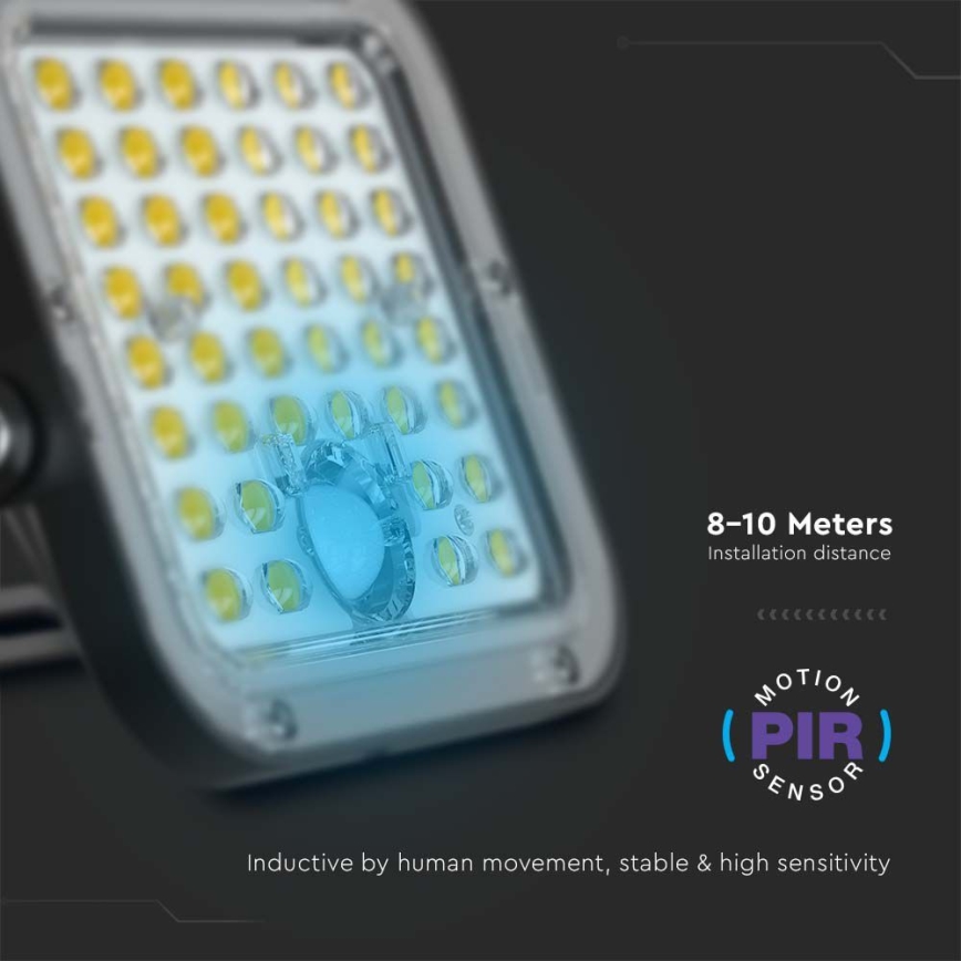 LED Solar floodlight with a sensor LED/30W/6,4V 6400K + remote control