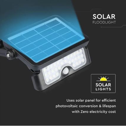 LED Solar floodlight with a sensor LED/5W/3,7V IP65 4000K 3000 mAh