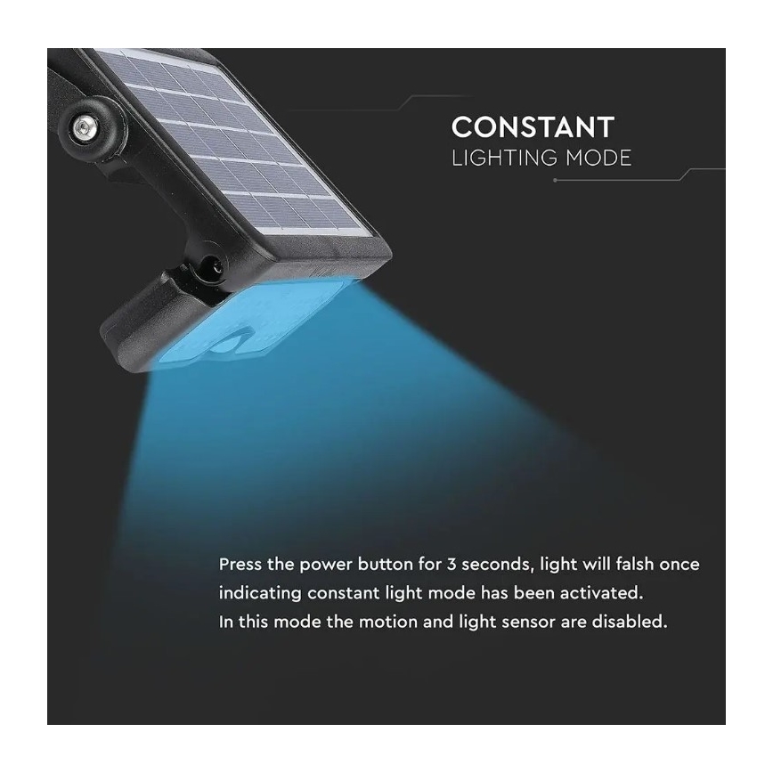 LED Solar floodlight with a sensor LED/5W/3,7V IP65 4000K 3000 mAh