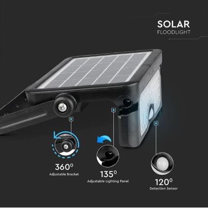 LED Solar floodlight with a sensor LED/5W/3,7V IP65 4000K 3000 mAh