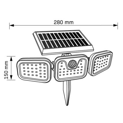 LED Solar floodlight with a sensor TRIO LED/0,6W/3,7V 1200 mAh IP44