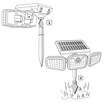 LED Solar floodlight with a sensor TRIO LED/0,6W/3,7V 1200 mAh IP44