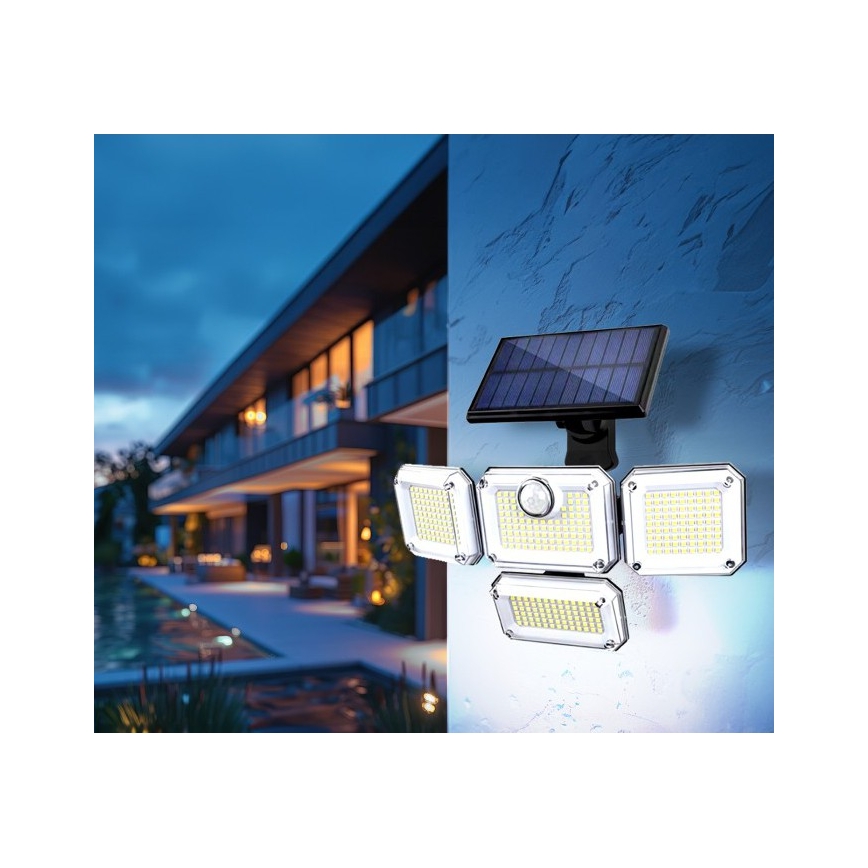 LED solar floodlight with sensor GLOW LED/2.5W/3.7V 6500K IP44 2400 mAh + remote control