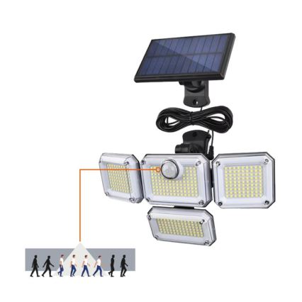 LED solar floodlight with sensor GLOW LED/2.5W/3.7V 6500K IP44 2400 mAh + remote control