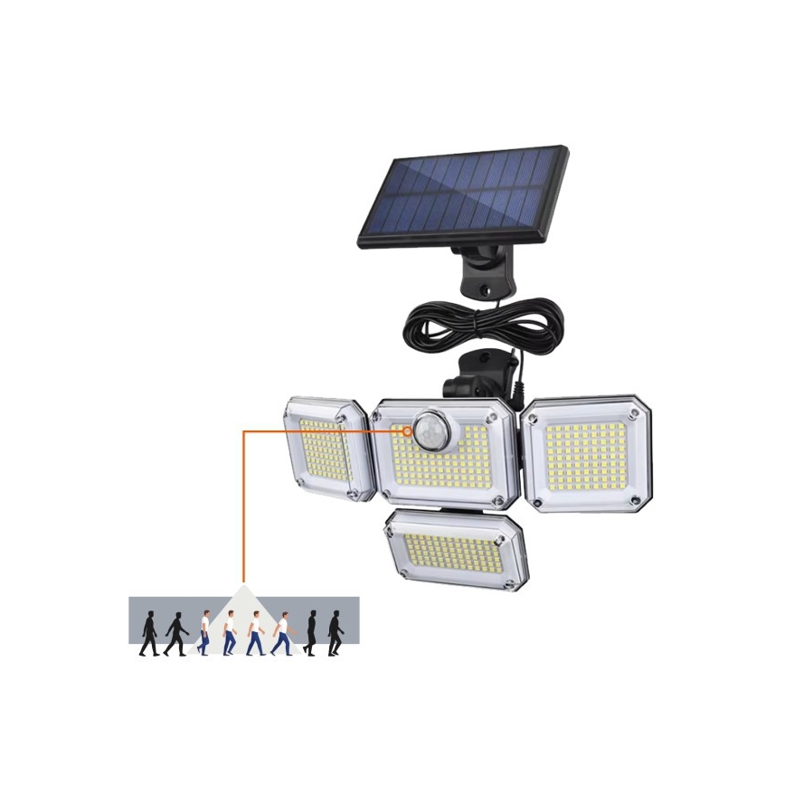 LED solar floodlight with sensor GLOW LED/2.5W/3.7V 6500K IP44 2400 mAh + remote control