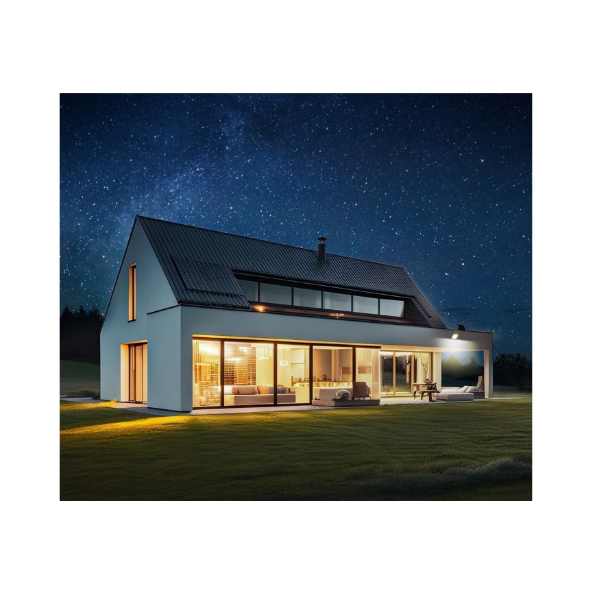 Dimmable LED solar floodlight with sensor — 10W, 3.7V, 3000/4000K, IP65, 3600 mAh + remote control