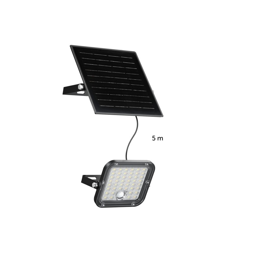 Dimmable LED solar floodlight with sensor — 10W, 3.7V, 3000/4000K, IP65, 3600 mAh + remote control