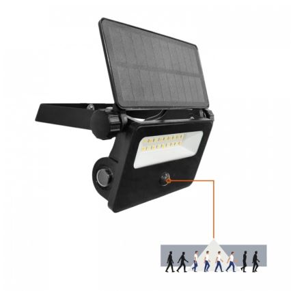 LED Solar Floodlight with NCS G2 Sensor LED/10W/3.7V 3000/4000/6500K IP54 1800 mAh