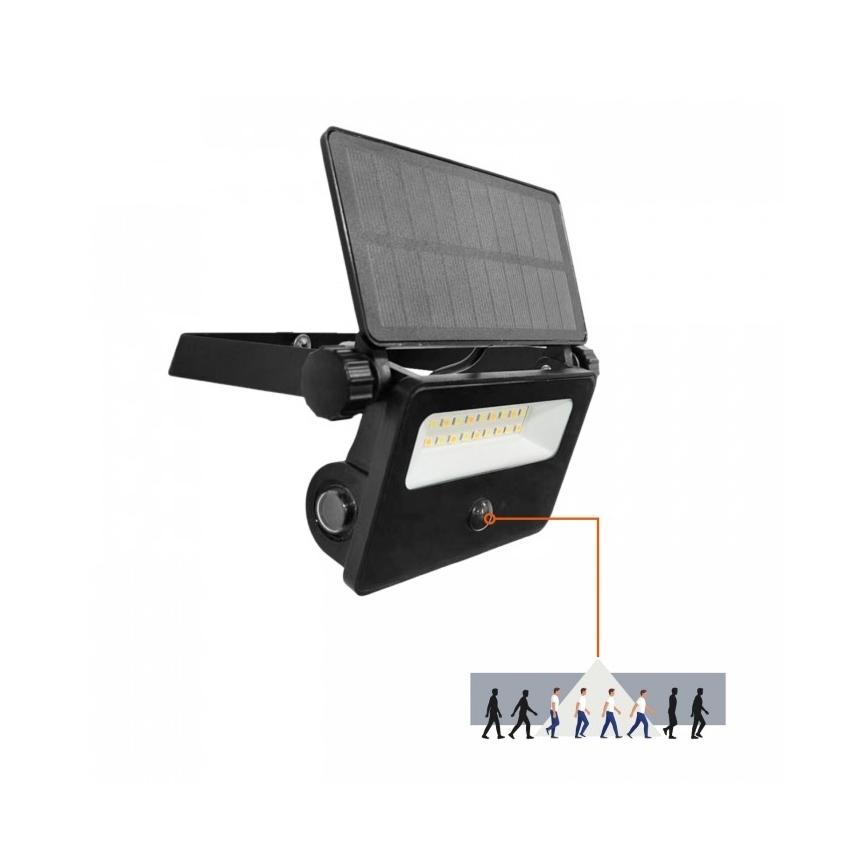 LED Solar Floodlight with NCS G2 Sensor LED/10W/3.7V 3000/4000/6500K IP54 1800 mAh