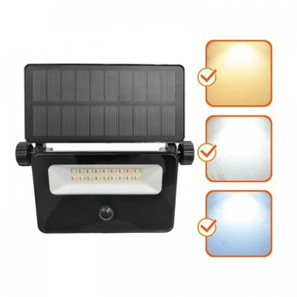 LED Solar Floodlight with NCS G2 Sensor LED/10W/3.7V 3000/4000/6500K IP54 1800 mAh