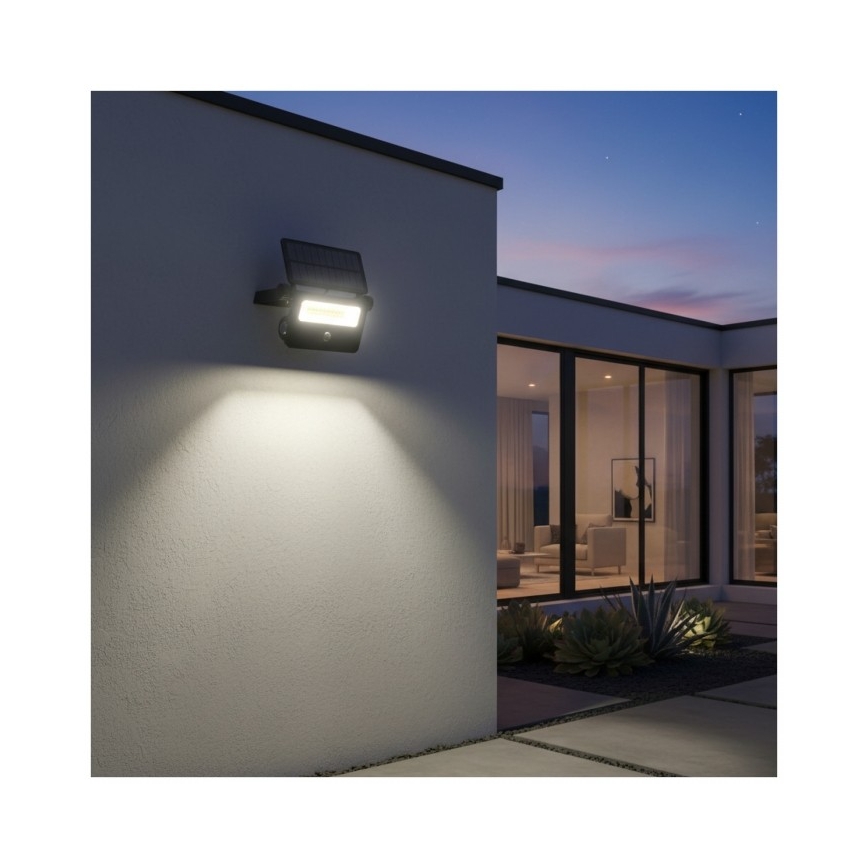 LED Solar Floodlight with Sensor NCS G2 LED/20W/3,7V 3000/4000/6500K IP54 2600 mAh