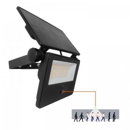 LED Solar Floodlight with Sensor NCS G2 LED/20W/3,7V 3000/4000/6500K IP54 2600 mAh