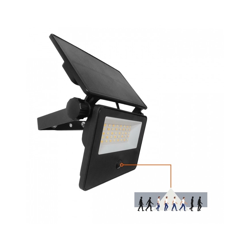 LED Solar Floodlight with Sensor NCS G2 LED/20W/3,7V 3000/4000/6500K IP54 2600 mAh