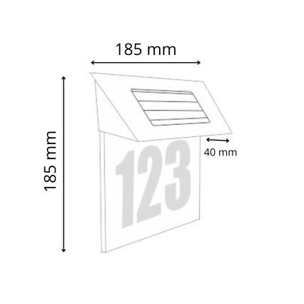 LED Solar House number 1,2V IP44
