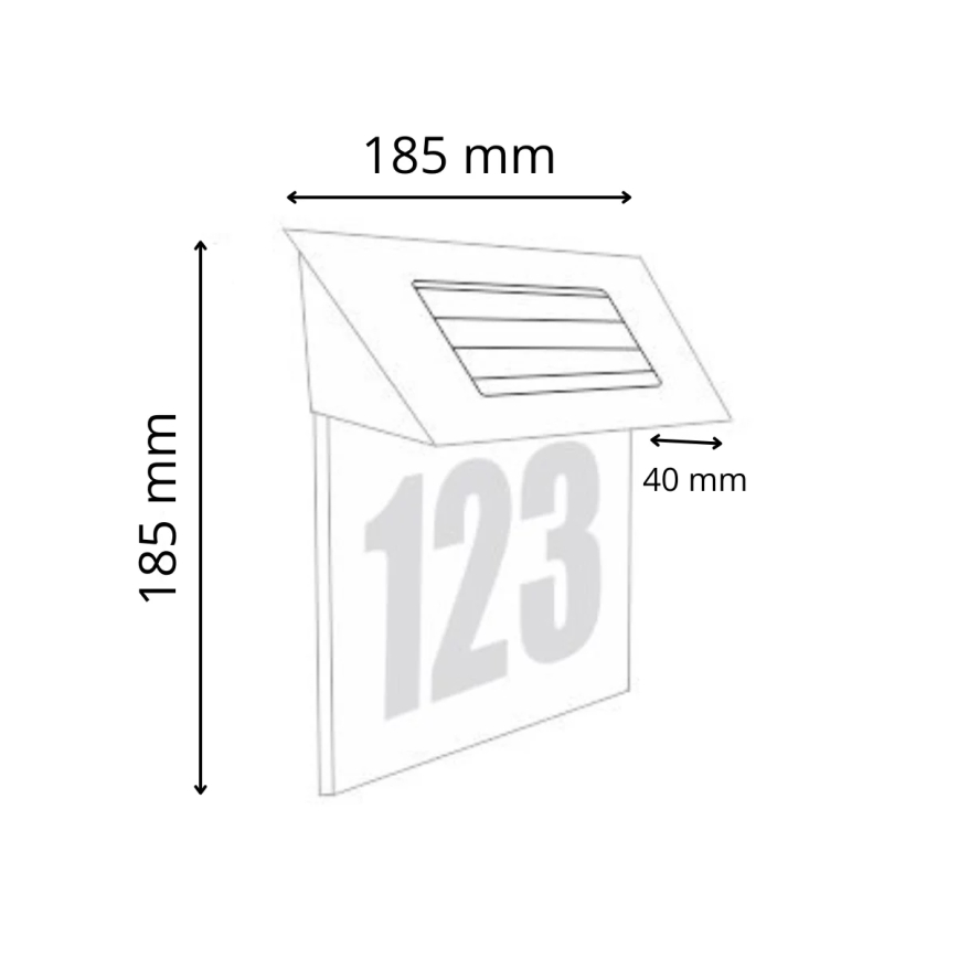 LED Solar House number 1,2V IP44