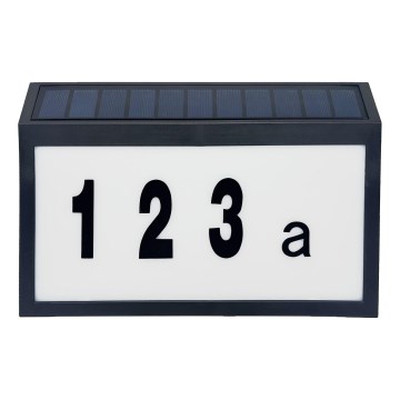 LED Solar house number NUMERO LED/3,7V 6000K 1200 mAh IP44 black