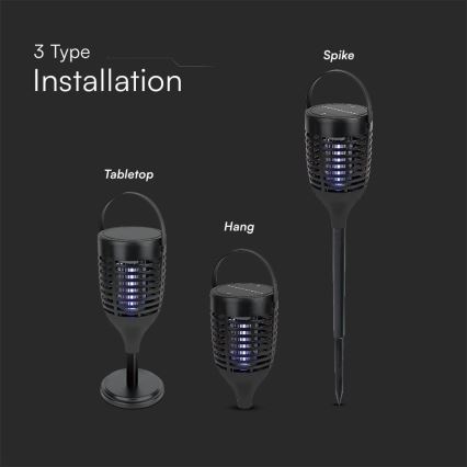 LED Solar insect zapper 3in1 LED/1,3W/3,7V IP24 20 matte