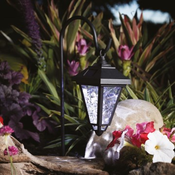 LED Solar Lamp, 1.2 V / 200 mAh, IP44, Black