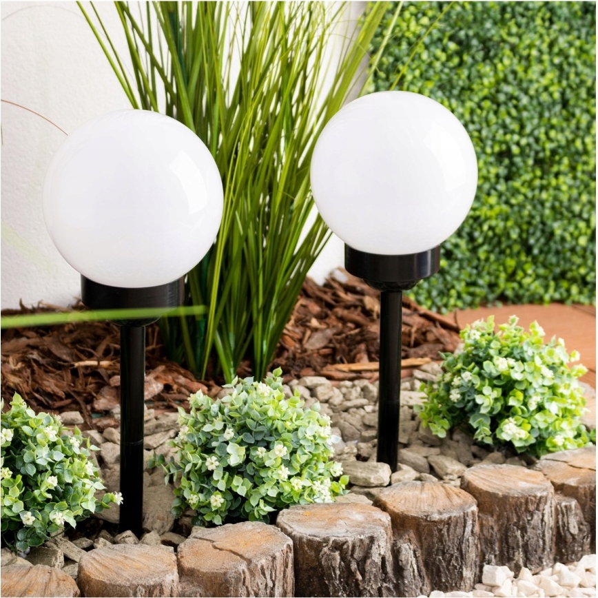 LED solar lamp, 1.2 V, 6500 K, 200 mAh, Ø 10 cm, IP44, white/black