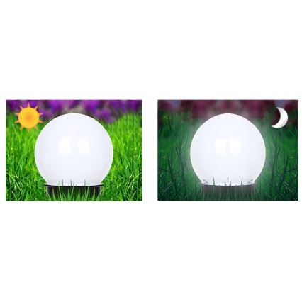 LED solar lamp, 1.2 V, 6500 K, 200 mAh, Ø 10 cm, IP44, white/black