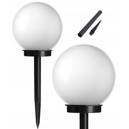 LED solar lamp, 1.2 V, 6500 K, 200 mAh, Ø 10 cm, IP44, white/black