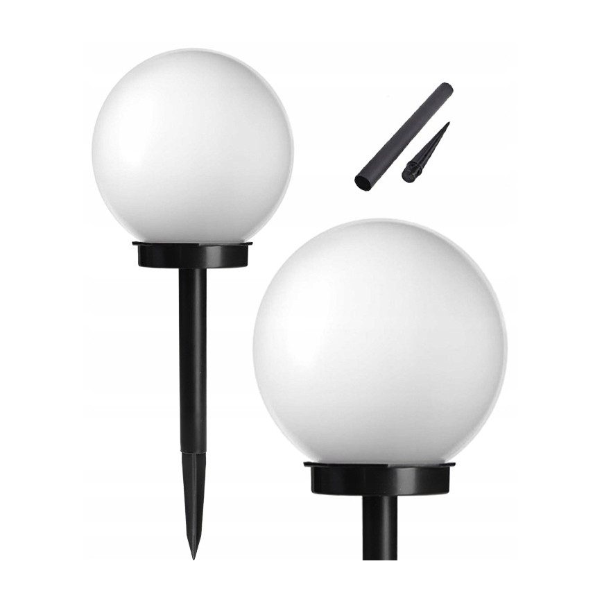 LED solar lamp, 1.2 V, 6500 K, 200 mAh, Ø 10 cm, IP44, white/black