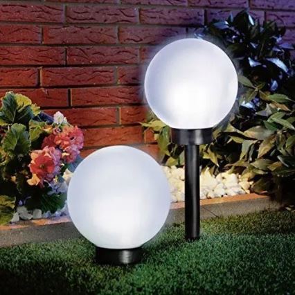 LED Solar Lamp 1.2 V, 6500 K, 200 mAh, Ø 15 cm, IP44, White/Black