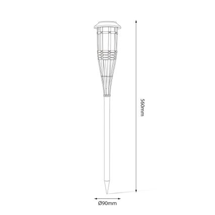 LED Solar Lamp BAMBOO LED/1.2V 150 mAh 1800K 56 cm IP44 beige