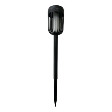 LED Solar Lamp FLAME, 1.2 V, 100 mAh, 1800 K, 37 cm, IP44, Black