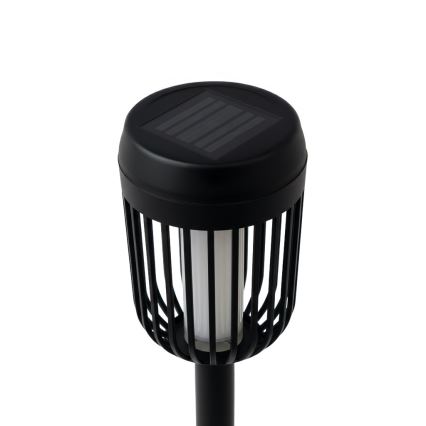 LED Solar Lamp FLAME, 1.2 V, 100 mAh, 1800 K, 37 cm, IP44, Black