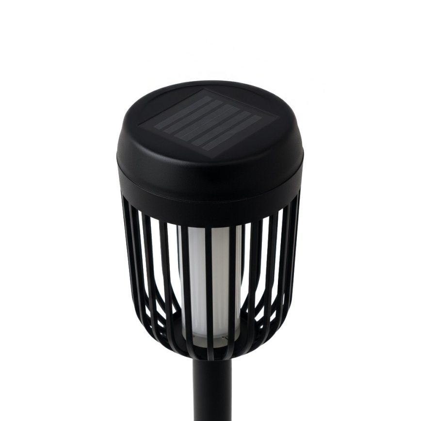 LED Solar Lamp FLAME, 1.2 V, 100 mAh, 1800 K, 37 cm, IP44, Black