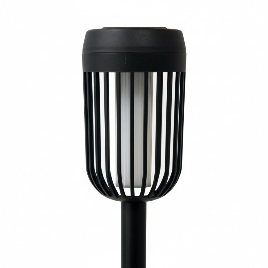 LED Solar Lamp FLAME, 1.2 V, 100 mAh, 1800 K, 37 cm, IP44, Black