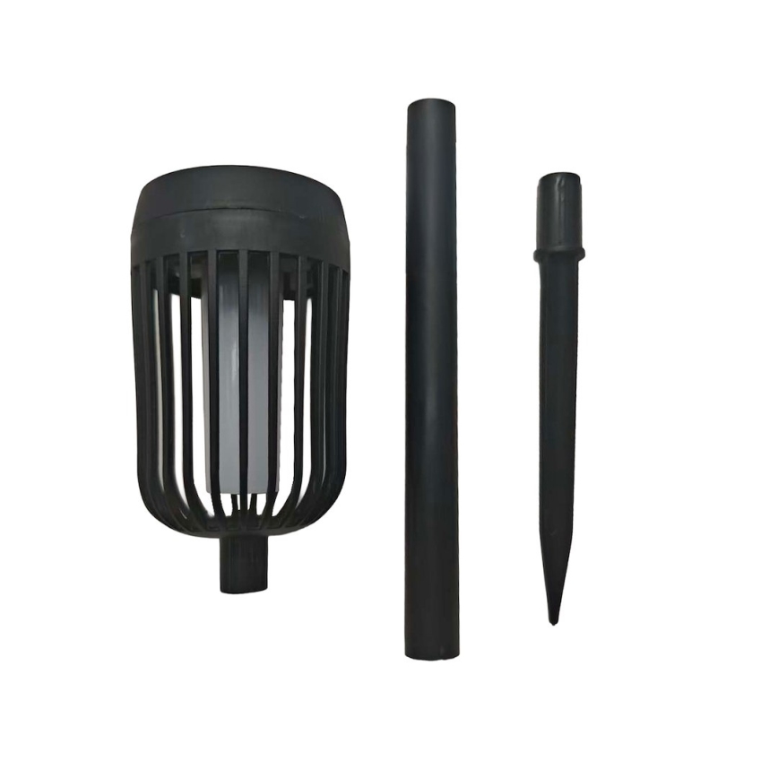 LED Solar Lamp FLAME, 1.2 V, 100 mAh, 1800 K, 37 cm, IP44, Black