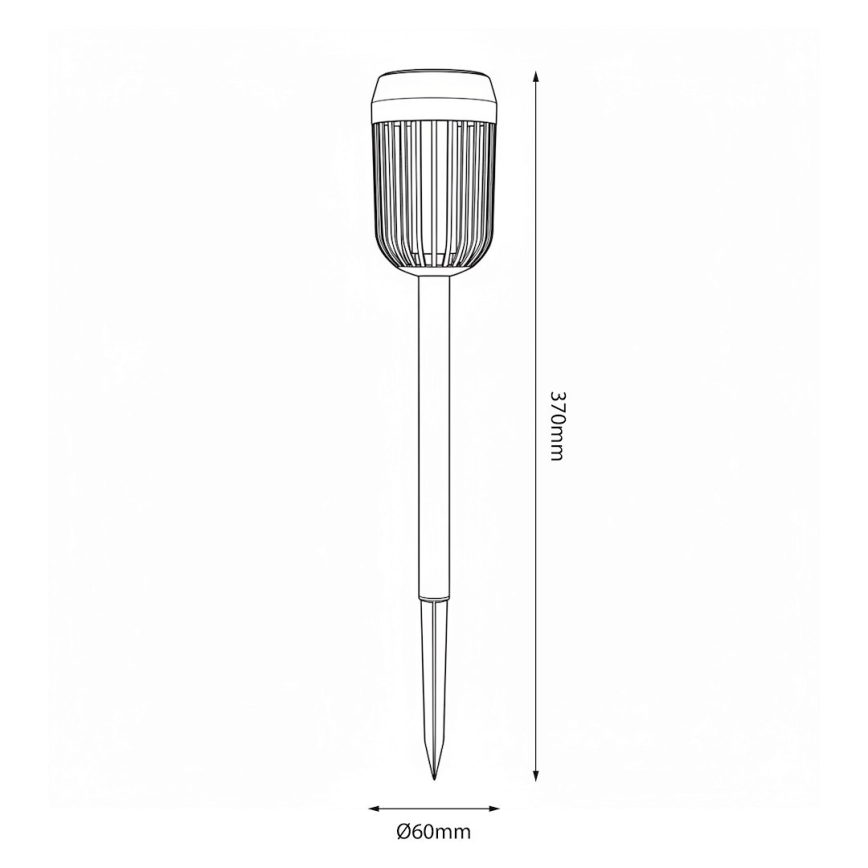 LED Solar Lamp FLAME, 1.2 V, 100 mAh, 1800 K, 37 cm, IP44, Black