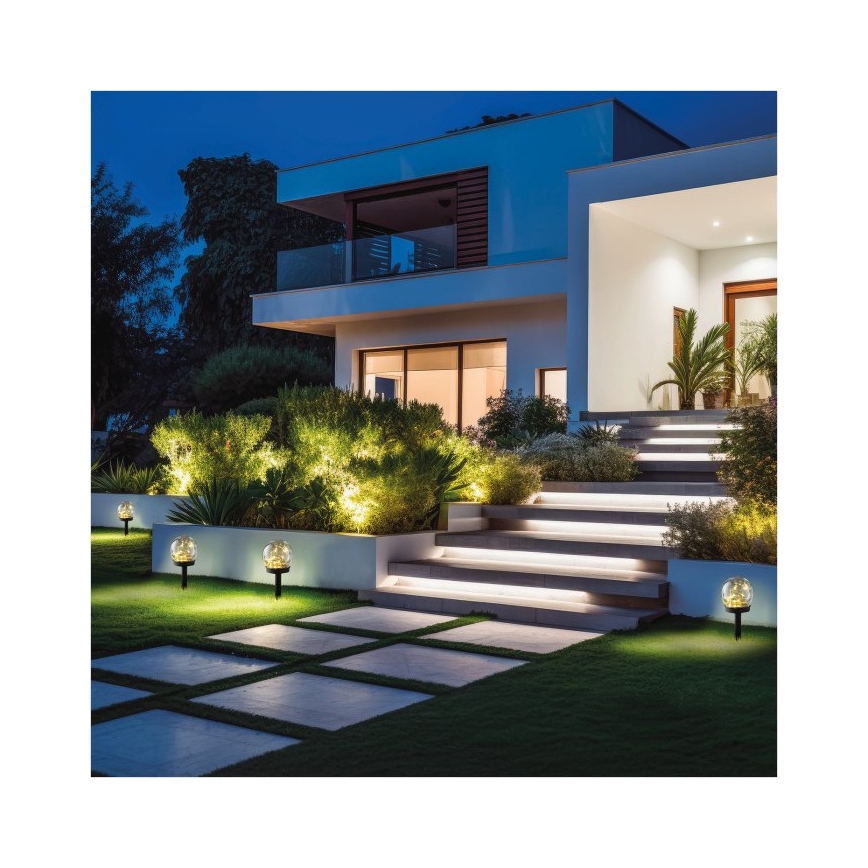 LED Solar Lamp GLEAM LED/1,2V 3000K IP44 40 mAh clear/black