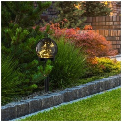 LED Solar Lamp GLEAM LED/1,2V 3000K IP44 40 mAh smoked/black