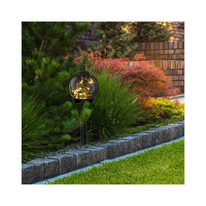 LED Solar Lamp GLEAM LED/1,2V 3000K IP44 40 mAh smoked/black