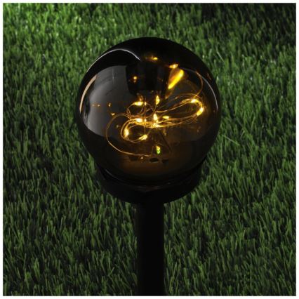 LED Solar Lamp GLEAM LED/1,2V 3000K IP44 40 mAh smoked/black