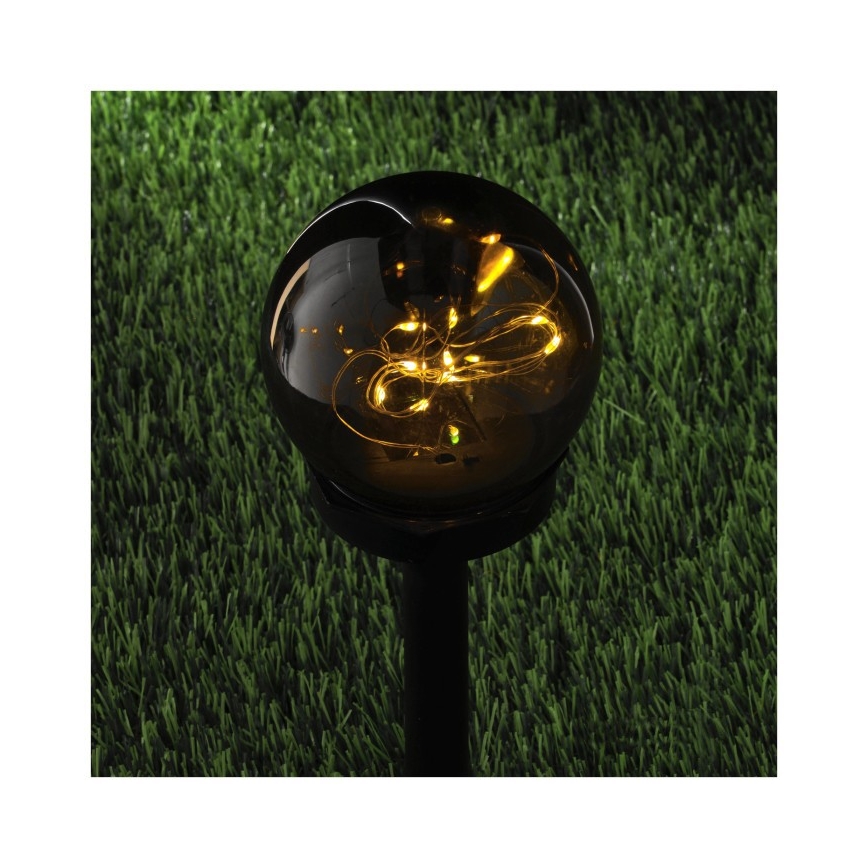 LED Solar Lamp GLEAM LED/1,2V 3000K IP44 40 mAh smoked/black