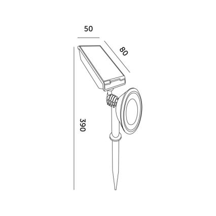 LED Solar Lamp LANCE LED/1xAA 4000K IP44 300 mAh