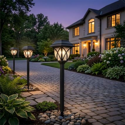 LED Solar Lamp LAWN LED, 1.2 V, 100 mAh, 3000 K, 44 cm, IP44, Black