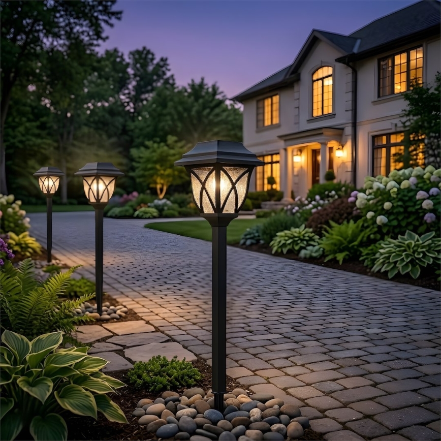 LED Solar Lamp LAWN LED, 1.2 V, 100 mAh, 3000 K, 44 cm, IP44, Black