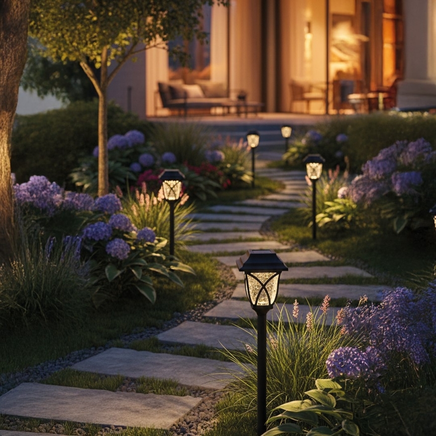 LED Solar Lamp LAWN LED, 1.2 V, 100 mAh, 3000 K, 44 cm, IP44, Black