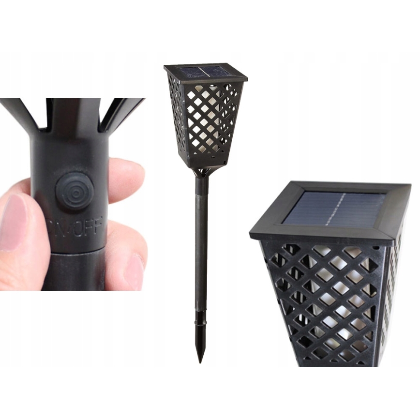 LED Solar lamp LED/0,6W/5,5V IP65 107 cm black