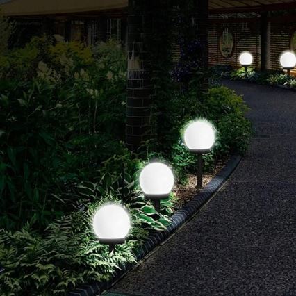 LED Solar lamp LED/1,2V 6500K 200 mAh dia. 20 cm IP44 white/black