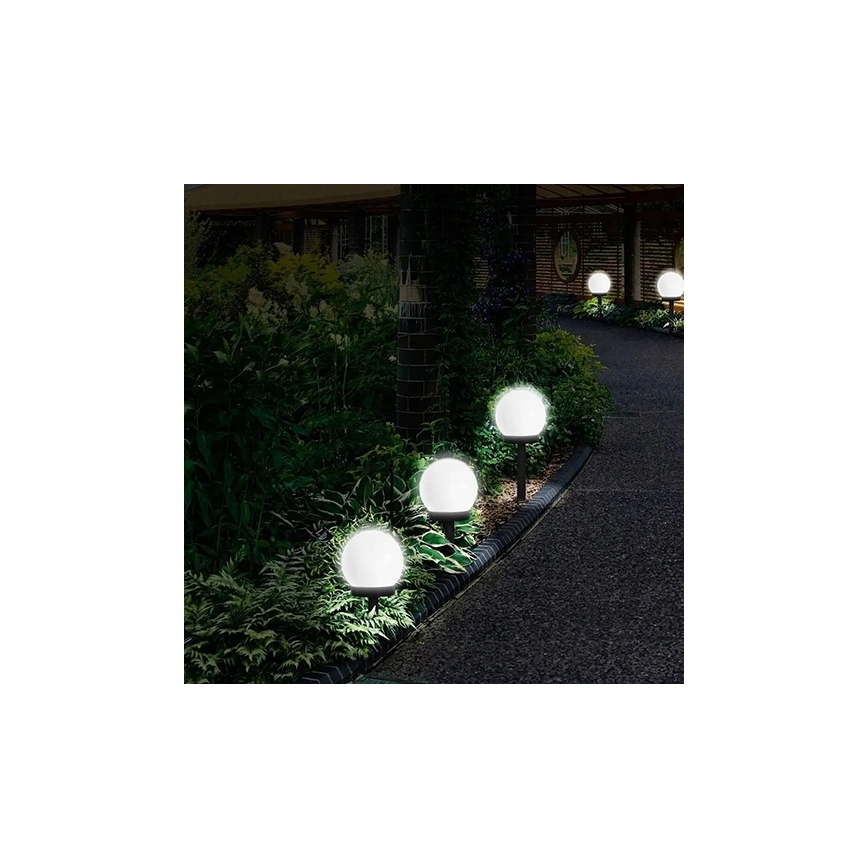 LED Solar lamp LED/1,2V 6500K 200 mAh dia. 20 cm IP44 white/black