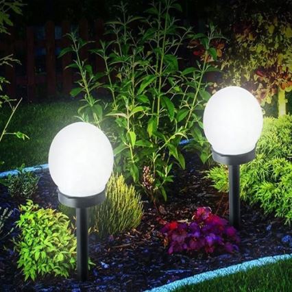 LED Solar lamp LED/1,2V 6500K 200 mAh dia. 20 cm IP44 white/black