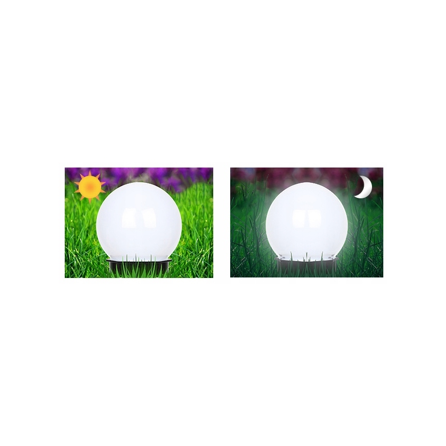 LED Solar lamp LED/1,2V 6500K 200 mAh dia. 20 cm IP44 white/black