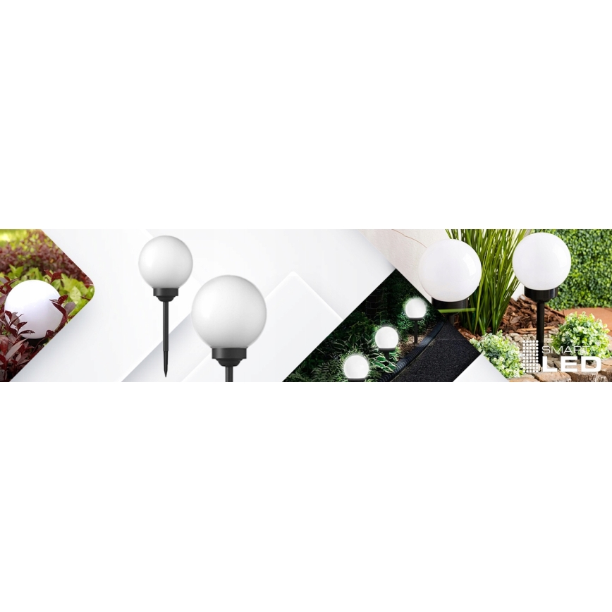 LED Solar lamp LED/1,2V 6500K 200 mAh dia. 20 cm IP44 white/black